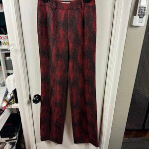 Toccin x RTR red and black snake print split front dress pants.